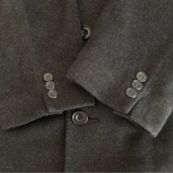 Kuppenheimer Men's Gray Cashmere Wool Blend Overcoat Trench Coat Size 47 - Picture 3 of 16